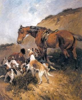 unknow artist Classical hunting fox, Equestrian and Beautiful Horses, 035. China oil painting art